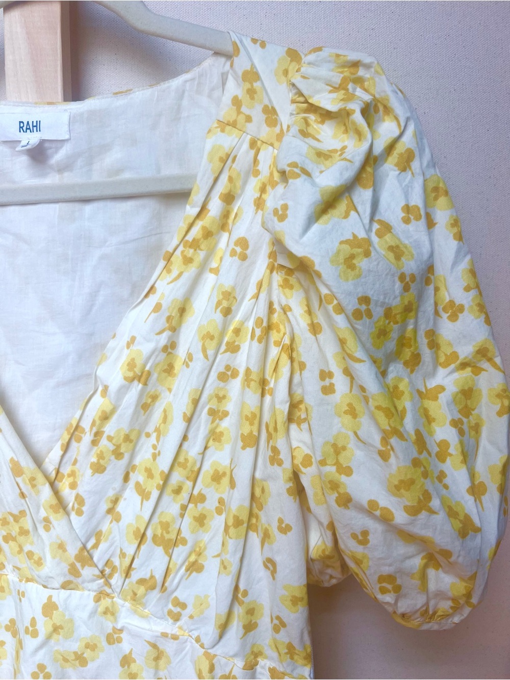 Free People Yellow Floral Mini Dress Size L - Picture 3 of 8